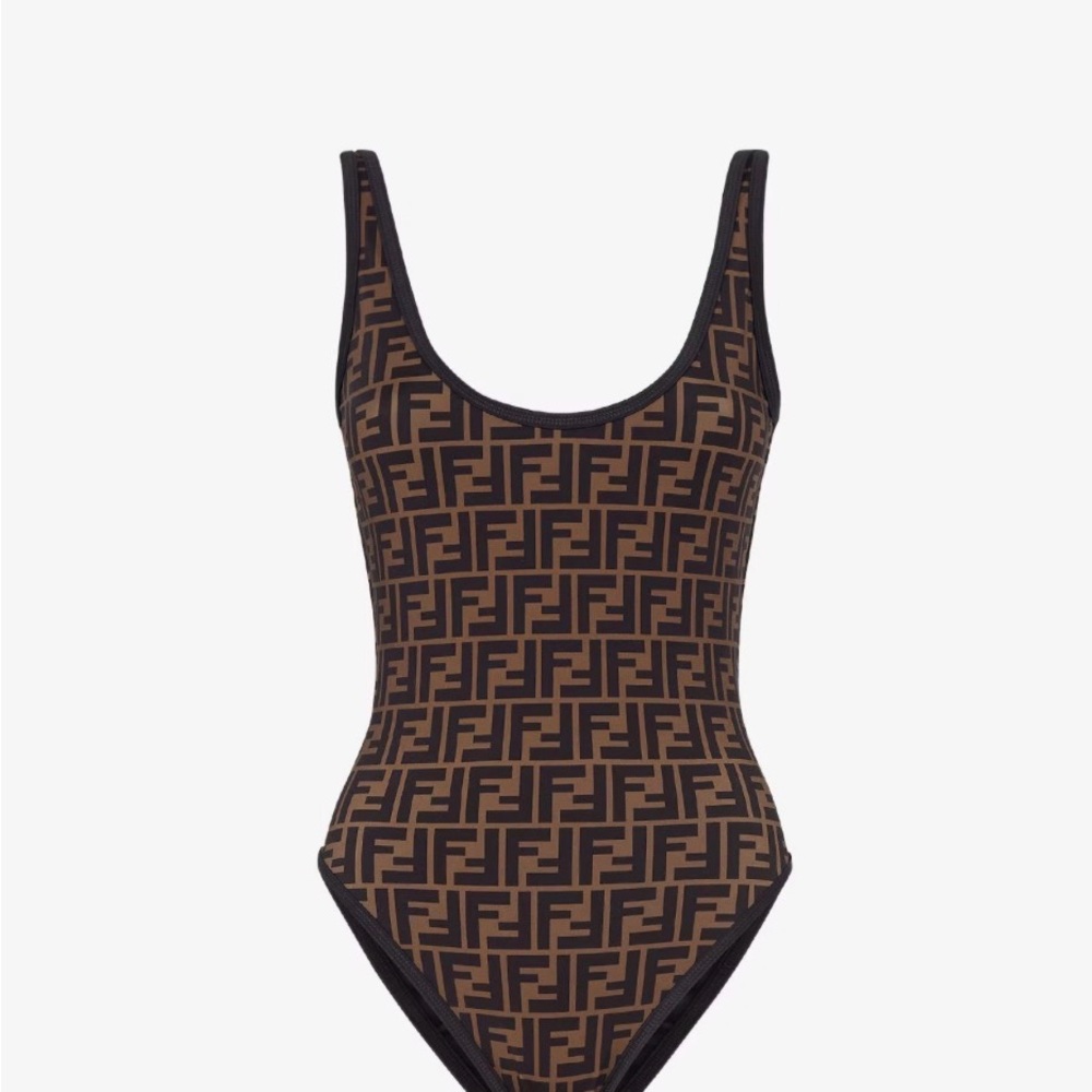 Fendi NEW Black and Brown Reversible SOLD OUT Swimsuit And Bodysuit Size 6